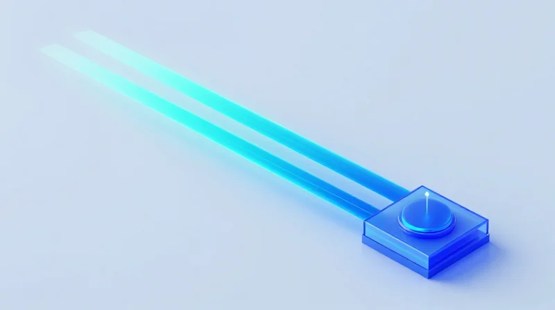 Technical Deep Dive: The Mechanics of 10km Reach An isometric 3D illustration showing a fiber optic signal splitting into four distinct 25G channels.