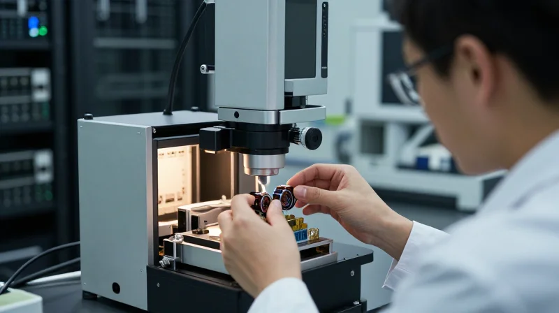 Ensuring Reliability: EEAT-Compliant Quality Control Standards A technician testing high-reliability 100G LR4 modules in a professional laboratory setting.