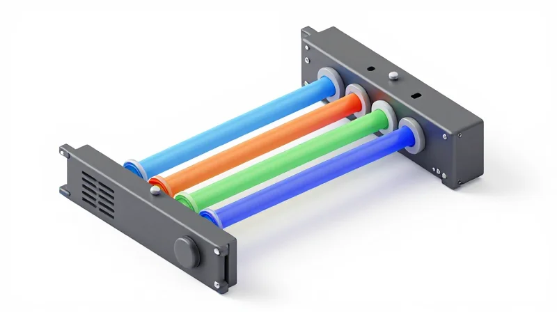 Technical Architecture of 100G ER4 Isometric 3D model of a high-speed optical transceiver showing four distinct light lanes for LAN-WDM grid.