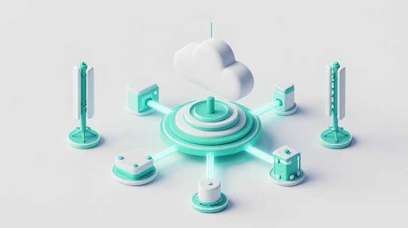 The Evolution of 5G Fronthaul: Why 25G is the New Baseline An isometric 3D illustration showing a 5G network architecture with cell towers and data centers connected by fiber optics.