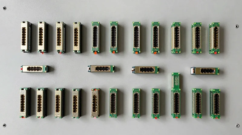 Alternative Technologies: WDM, BiDi, and Tunable SFP28 A flat lay photo of various optical modules including BiDi and WDM variants neatly arranged.