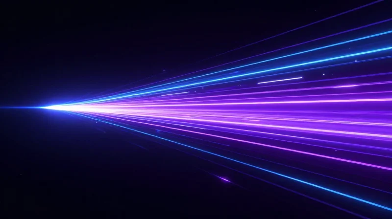 Conceptual image of ultra-fast light signals representing low latency communication.