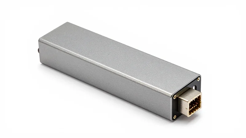 Introduction to the 10G SFP+ Form Factor A single high-detail 10G SFP+ optical transceiver module shown on a pure background.