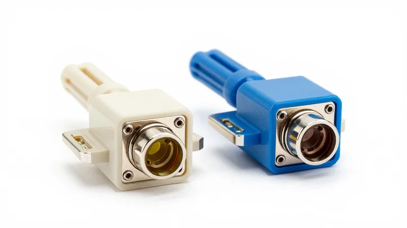 The 10G SFP+ Standard: Understanding SR and LR Optics Two high-speed optical transceivers with color-coded pull-tabs on a clean white background.