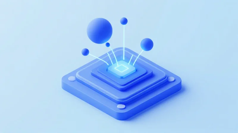 Isometric 3D illustration of a modular optical transceiver being customized with electronic components
