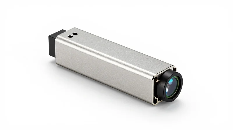 A close-up studio shot of a high-quality SFP transceiver module showing metallic textures and optical ports.