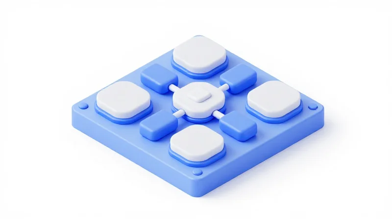Compatibility and Interoperability Essentials Isometric 3D model showing modular networking components fitting together correctly.