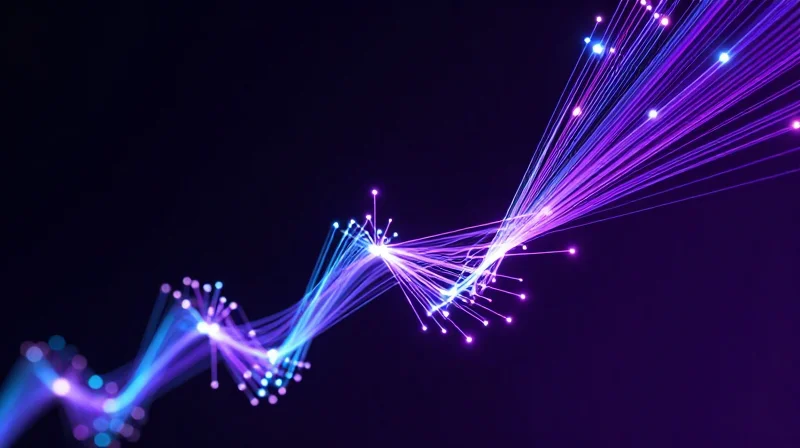 Future Trends: The Path to 25G and 40G Copper Futuristic abstract visualization of high-speed 25G and 40G data flow.