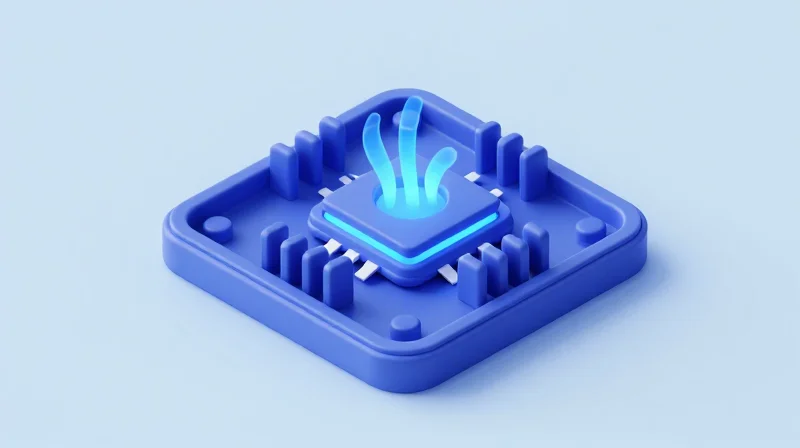 Solving the Heat Problem: Advanced Thermal Management Isometric 3D illustration showing the internal cooling architecture of a networking module.