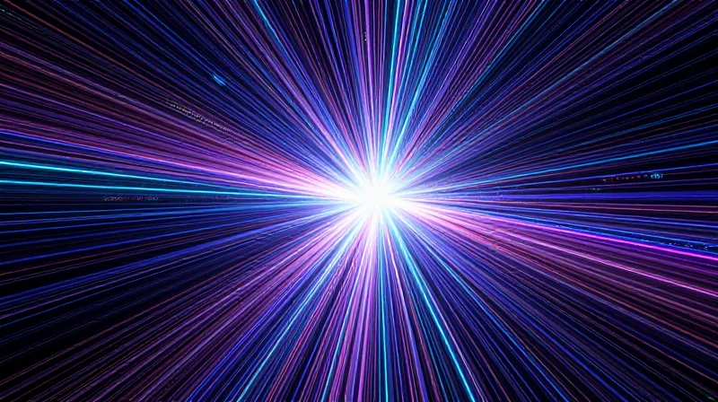Futuristic digital tunnel representing the transition from 100G to 400G and 800G network infrastructure.