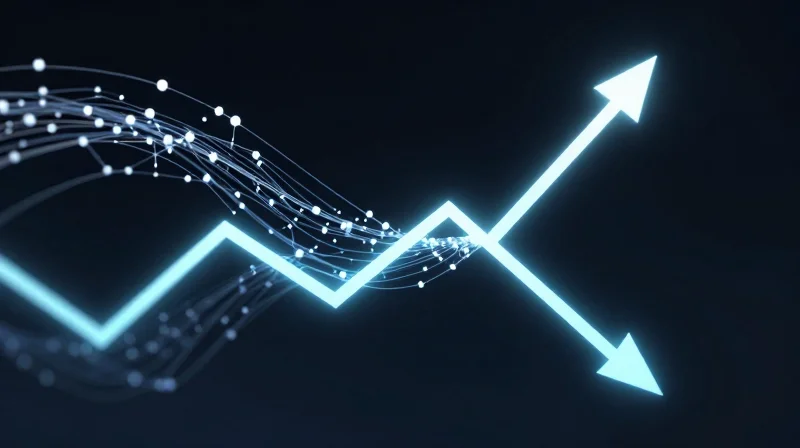 Total Cost of Ownership (TCO) Breakdown Abstract graph of intersecting light trails representing total cost of ownership and ROI trends.