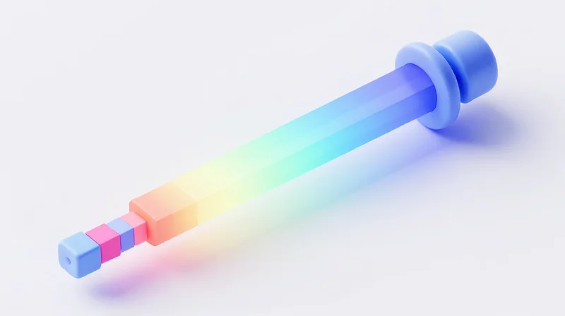 Isometric 3D model of a fiber optic laser system showing multi-wavelength spectrum paths without text.