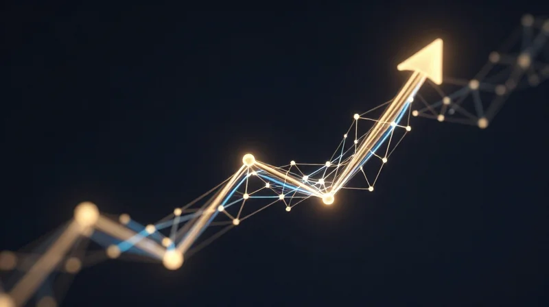 Cost-Effectiveness and Scalability: The Ubytelink Edge Abstract data visualization showing upward trending light trails representing growth and scalability.