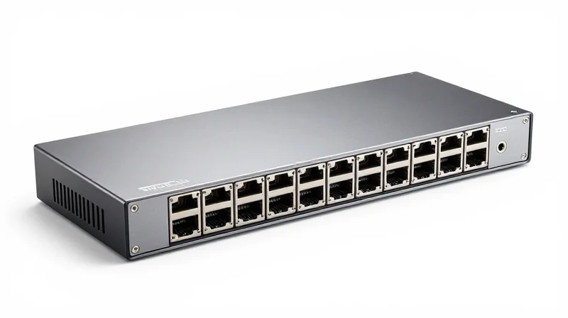 The OEM/ODM Advantage: Tailoring Hardware to Your Network Close-up product shot of a high-tech network core switch module with metallic finish and visible port details on a white background.