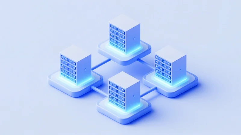 The Fundamentals of Modern ISP Architecture Isometric 3D illustration of a structured ISP network with core, distribution, and access tiers.