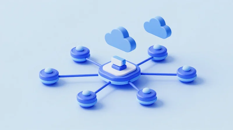Defining the Landscape: ISP Optimization vs. Standard Alternatives An isometric 3D illustration of a modern network infrastructure with interconnected data nodes and cloud blocks.