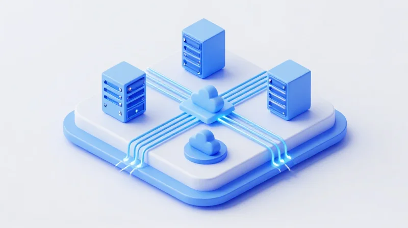 Understanding the Architecture of Ubytelink ISP Modules An isometric 3D illustration showing a modular server rack system with connected data blocks.