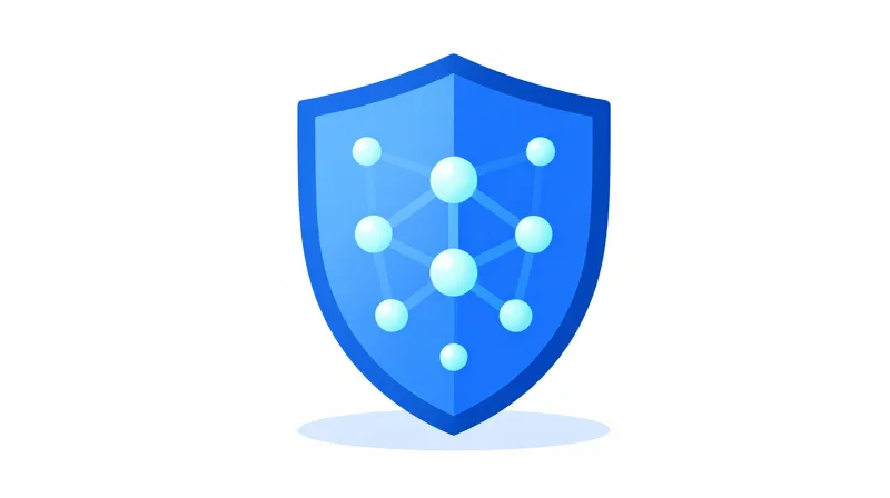 Ensuring 99.999% Reliability for Mission-Critical Tasks A flat vector illustration of a protective shield over a complex crystalline network structure, symbolizing stability.