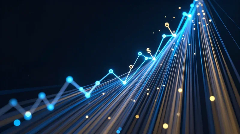 Total Cost of Ownership (TCO): Beyond the Initial CapEx Abstract 3D visualization of upward trending light trails representing long-term ROI and energy savings.