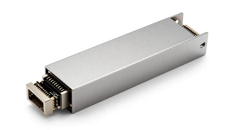 Custom OEM/ODM Solutions: Tailoring Hardware to Your Network Architecture A high-end fiber optic module shown from a 45-degree angle on a clean white background.
