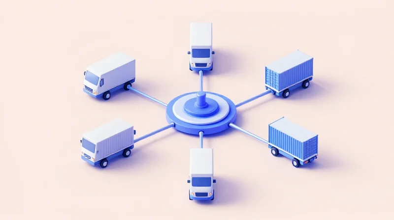 Solving Supply Chain Hurdles with Ubytelink Isometric 3D visualization of a global logistics and inventory network.