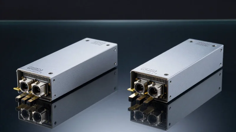 The Economics of Compatible Optics: OEM vs. Third-Party Comparison shot of two identical-looking high-speed optical transceivers on a professional background.