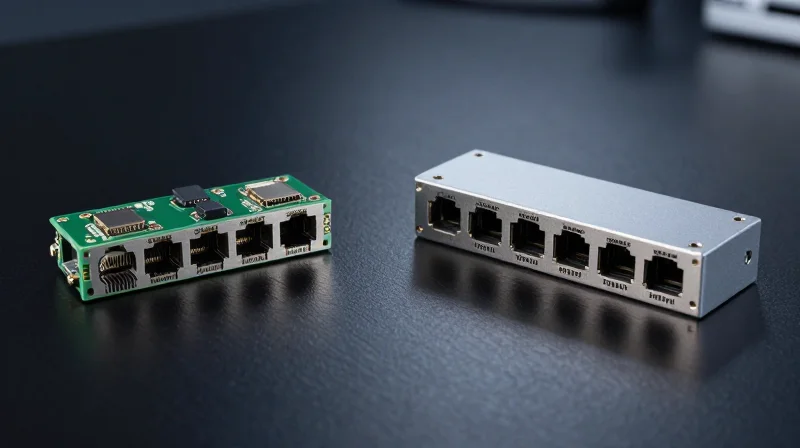 Navigating Transceiver Technology: From 10G to 800G A side-by-side comparison of different optical transceiver generations on a dark studio background.