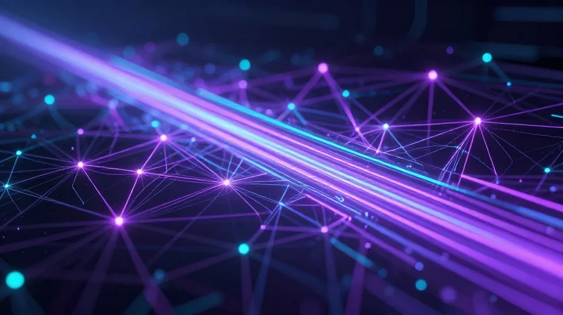 The Future of Interconnects: Preparing for AI Workloads Futuristic conceptual art of high-speed data fabric for artificial intelligence.