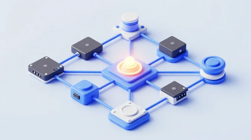 Understanding the Multi-Source Agreement (MSA) Framework An isometric 3D illustration showing modular networking components connecting to a central standard hub representing the MSA framework.
