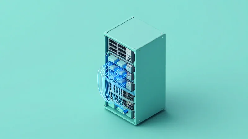 Isometric 3D representation of interconnected network servers showcasing hardware interoperability.
