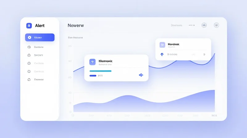 Abstract user interface showing network health monitoring alerts and predictive maintenance.