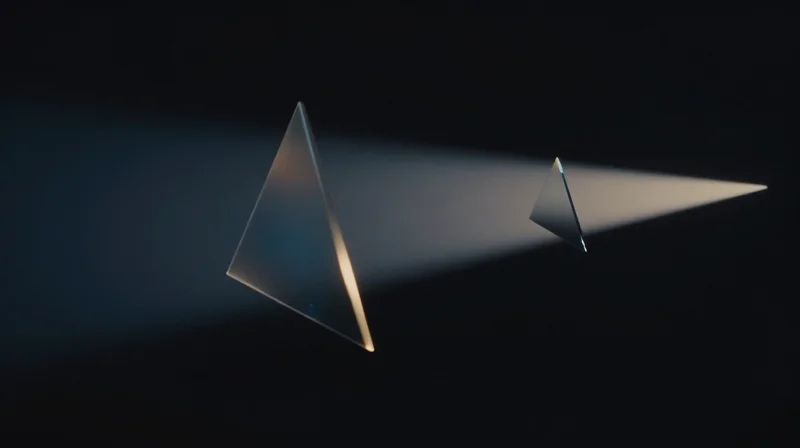 Abstract visualization of optical light beams passing through barriers, symbolizing power budgeting.