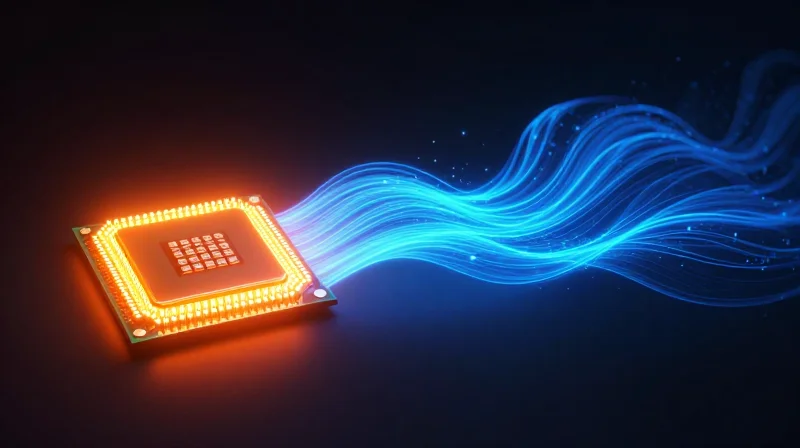 The Direct Link Between Heat and System Latency Abstract digital visualization of heat waves affecting the flow of computational data