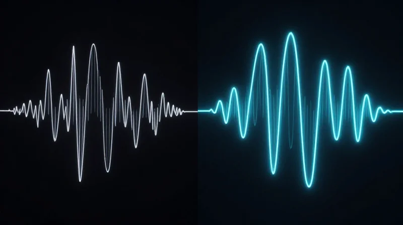 Challenges in High-Speed Testing: PAM4 vs. NRZ Modulation A visual comparison between a simple binary signal wave and a complex four-level pulse amplitude modulation wave.