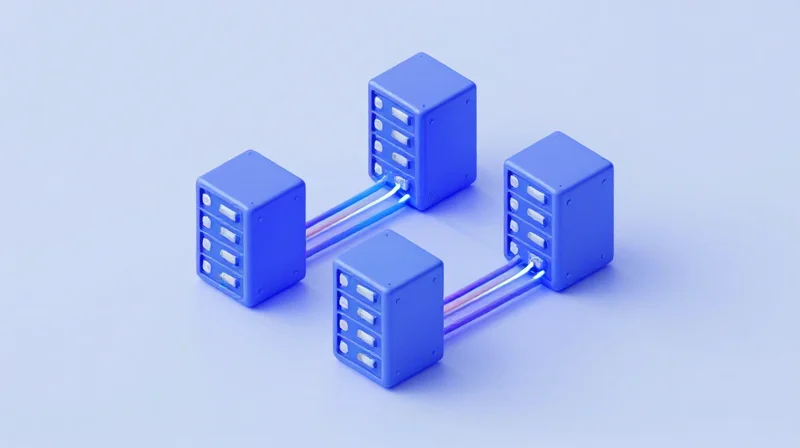Scaling for the Future: Supporting 400G, 800G, and Beyond Isometric 3D illustration showing a network infrastructure scaling from 400G to 800G.