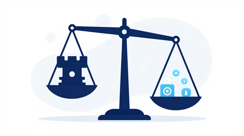 Total Cost of Ownership (TCO) Comparison Flat vector illustration of a scale balancing hardware investment against operational efficiency.
