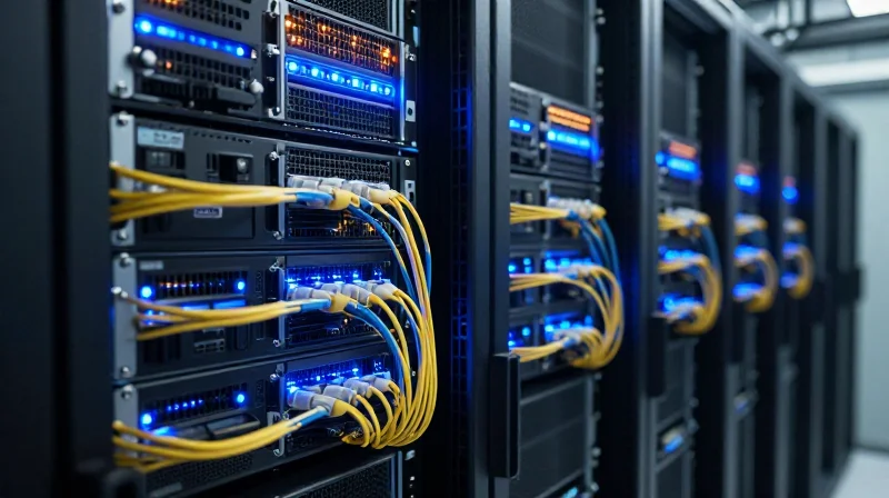 Why Signal Integrity Matters for Global Networks A high-tech server room with glowing fiber optic cables representing global network connectivity.