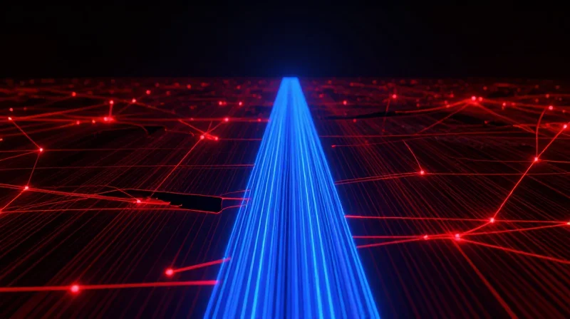 Abstract data visualization showing a stable rising trend versus chaotic data loss.