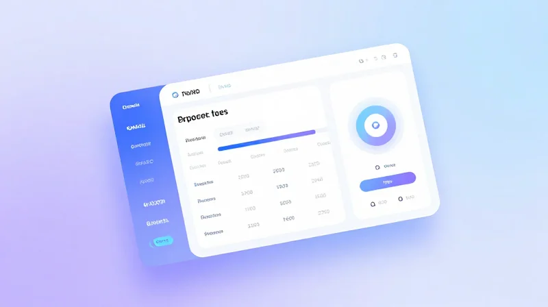 Modern UI mockup of a procurement dashboard with clean glassmorphism effects and soft gradients.