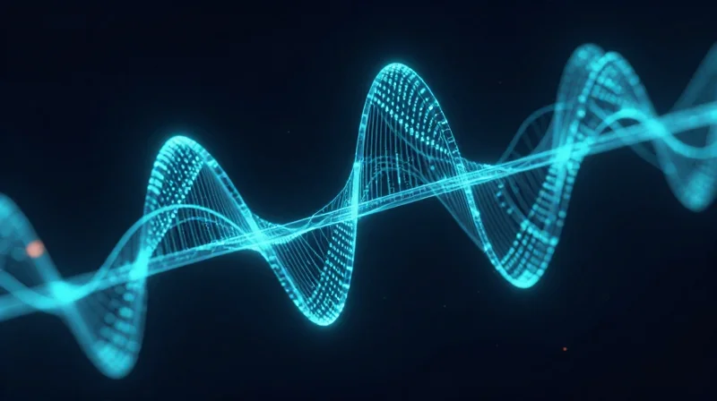 Critical Technical Parameters Evaluated During IOT Abstract technical visualization of optical signal pulses and light waves.