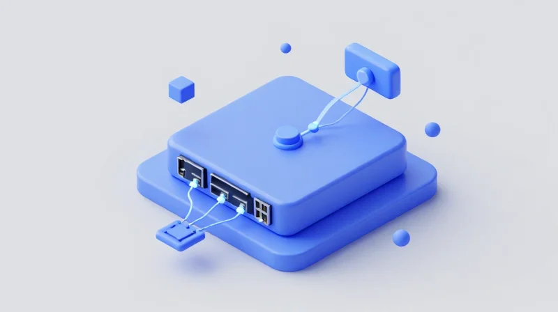 Isometric 3D illustration of custom hardware components being assembled for OEM manufacturing.