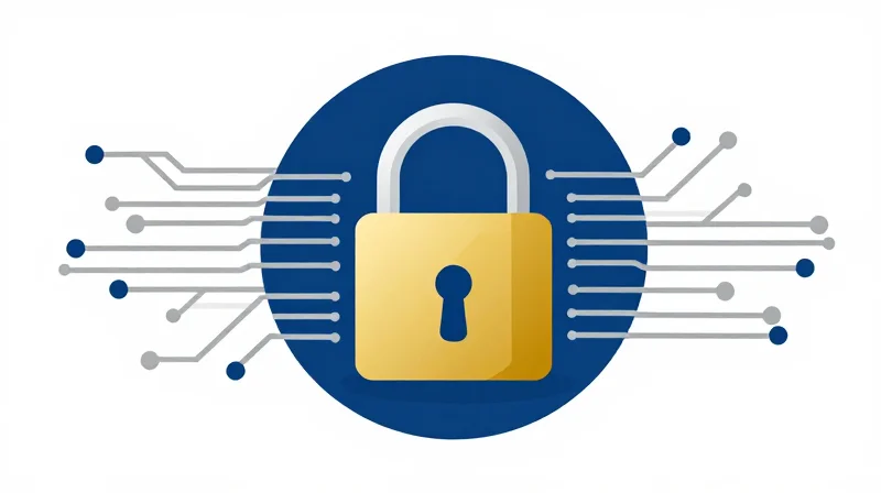 Minimalist vector illustration of a padlock on a circuit board, symbolizing firmware-level security.