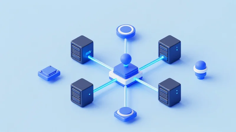 The Anatomy of a High-Frequency Trading Link Isometric 3D view of a data center with interconnected server modules and glowing data paths.