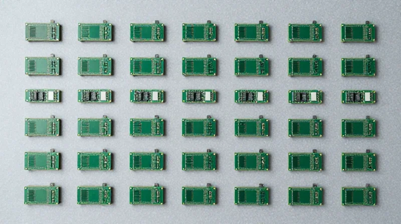 A large collection of network modules arranged in a wholesale inventory layout.