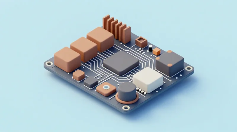 Isometric 3D model of customized network hardware architecture.