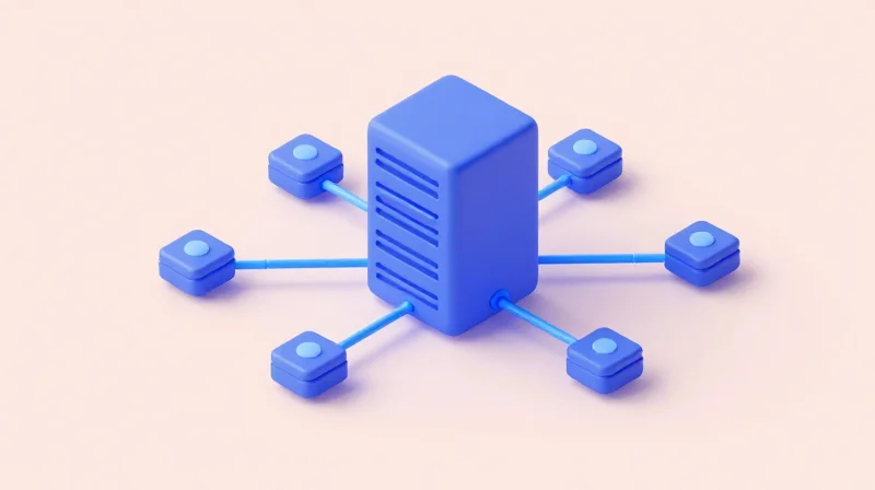 Isometric 3D illustration showing the shift from a central data center to distributed edge computing nodes.