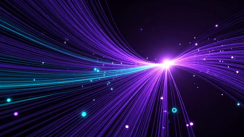 Futuristic data flow representing AI and 6G edge computing evolution.