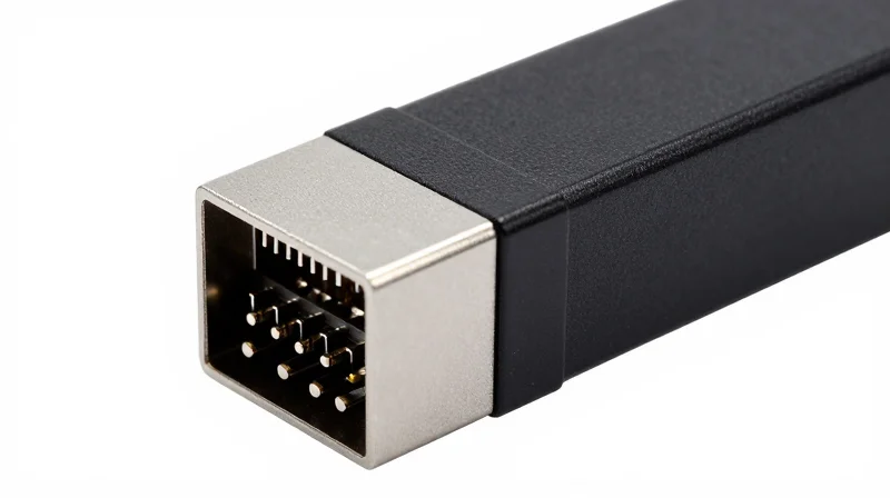 Detailed macro photograph of a high-performance optical transceiver module.