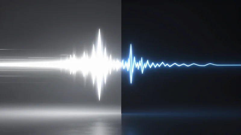 Latency Benchmarks: Optics vs. Legacy Standards A side-by-side split screen comparison of a fast light pulse versus a slower electrical signal pulse.