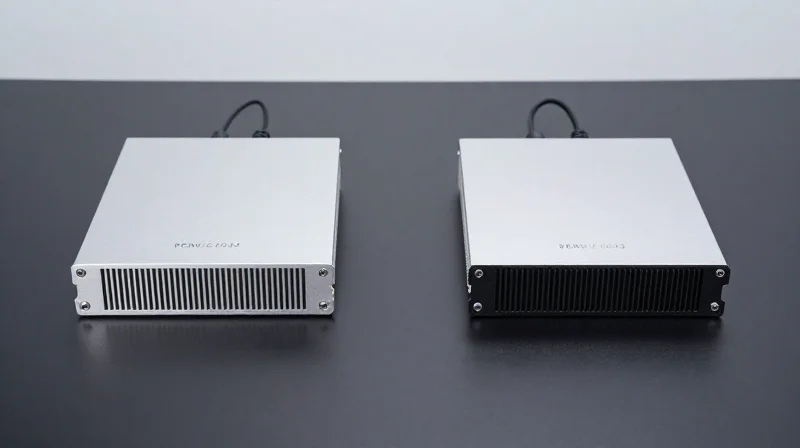 Latency Benchmarks: Signal Integrity Across Borders Two high-performance optical transceivers placed side-by-side for comparison on a sleek professional surface.